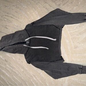 BDG Heather Gray Hoodie with White Drawstrings